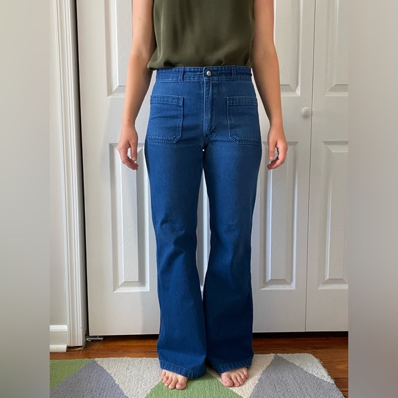 seafarer Denim - LISTING MOVED TO @wrenandfinch closet - Vintage 1970s navy seafarer flare jeans